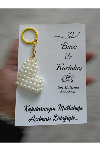 ÇBK Hediyelik Kalp Anahtarlık - Söz, Nişan, Kına, Bebek Hediyeliği 15 Adet