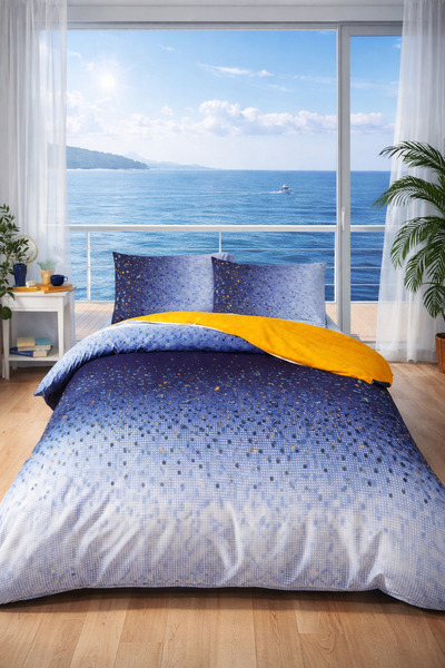 Özdilek Mosaic Duvet Cover Set Double - Dark Blue