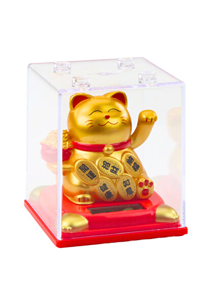 Three top online Chinese Lucky Cat In Display Case Solar Figurine Ornament