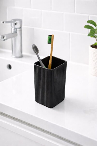 Sas Haus Θήκη οδοντόβουρτσας Πλαστική Μαύρη Τετράγωνη 3403