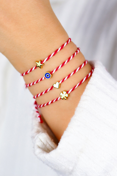 Kübüşün Atölyesi Ka-015 Marteniçka Bileklik - 4'lü Set - Altın Kaplama