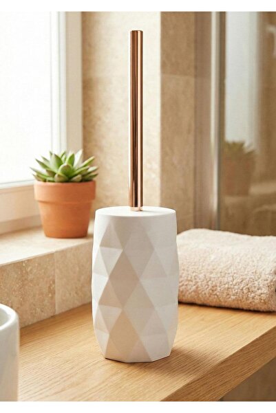 HomeTarz Acrylic Rose Toilet Brush 36 cm White