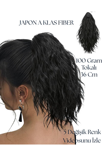 YARAT Sim Siyah Dalgalı Kıvırcık Tokalı At Kuyruğu Postiş 36 Cm 90/100 Gram