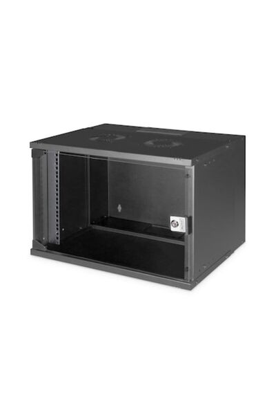 Digitus Dulap SOHO PRO de perete, 7U, ușă de sticlă, negru, 370x540x400mm