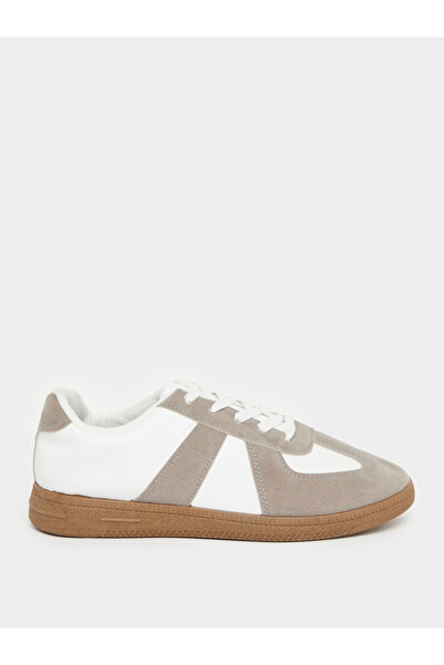 Styli Men Beige Suede Sneakers