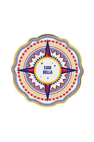 Baci Milano Dolce Vita 6'lı Ciao Bella Servis Tabağı 27 cm Porselen