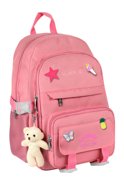 ÜMİT ÇANTA Cennec Çok Bölmeli Pembe Sırt Çantası 29 x 39 x 14