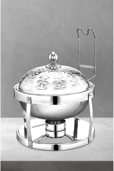 ALSAIF قدر بوفيه لتسخين الطعام، قدر دائري بغطاء من الفولاذ المقاوم للصدأ وحام...