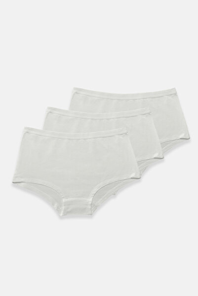 Malabadi Women's Ecru 3-Pack Wide-Rim Non-Marking Modal Panties 3m1906