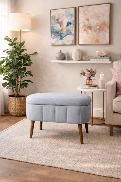 KOKİ DESİGN MİNİ OSLO Babyface Gri Sandıklı Bench Puf