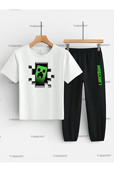 THEKONT SET PENTRU COPII CU IMPRIMEU VERDE (TRIOC - PANTALONI DE TRENING CU B...