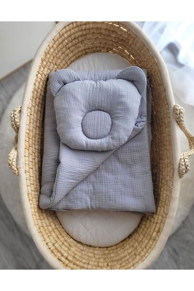 Other Teddy Bear Muslin Duvet with Filling and Contoured Pillow - 2-Piece Set...