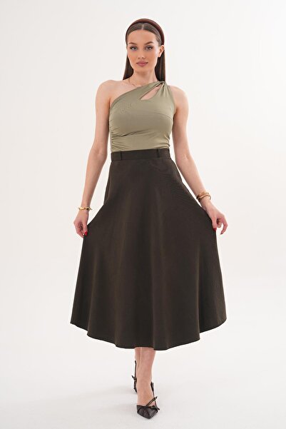 ŞİMAL Women's Tencel Fabric Long Skirt - 260240