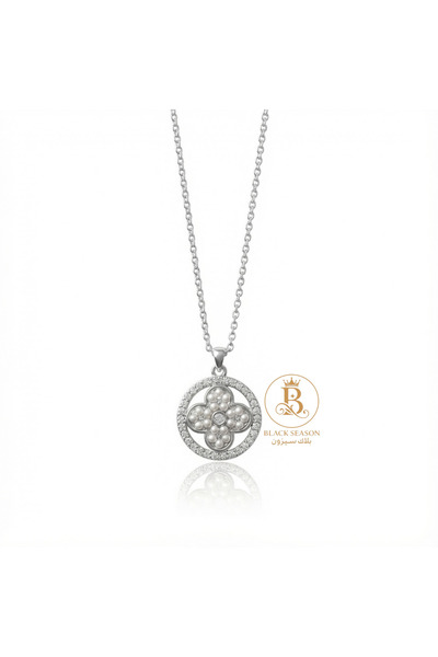 Black Season سلسال زهرة الحظ الذهبي المرصع |