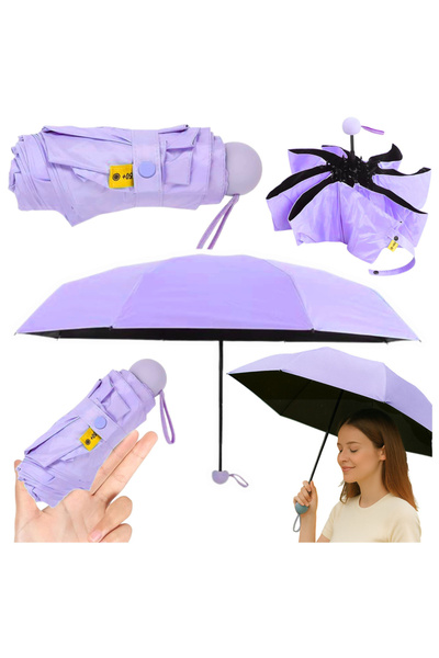 Three top online Folding Pocket Umbrella with UV Protection UPF 50+ Purple Ca...