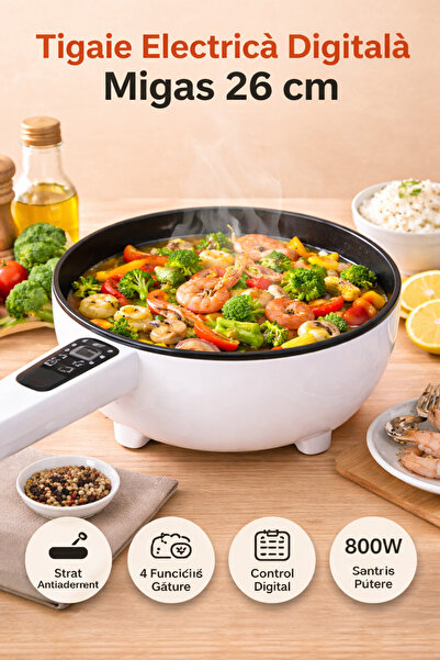 Otto Migas Electric Frying Pan 26 cm with Digital Control – Multifunctional, ...