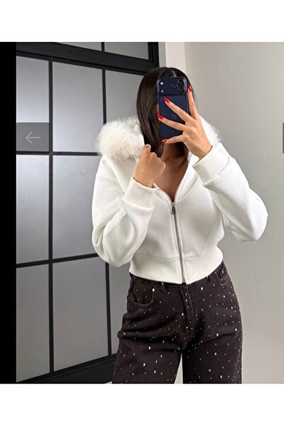 Özlemcebutik Hırka tüy detaylı