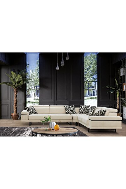 Mobilyaminegolden Diva Köşe Koltuk Takımı Krem