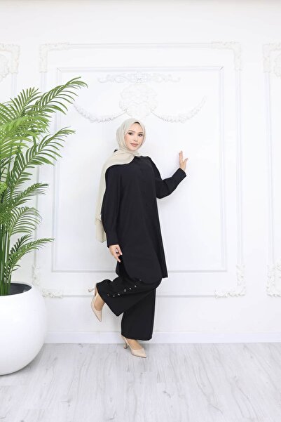 ankanoor Cupra Modal Buttoned Tunic Trouser Set Anka268668