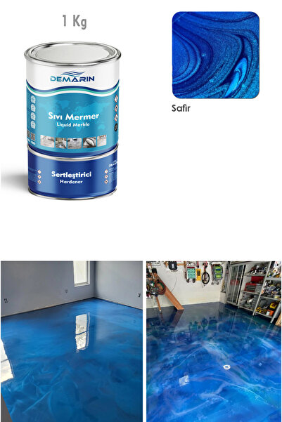 Demarin Solventsiz - Kokusuz Sıvı Mermer, Liquid Marble (tezgah, Zemin Boyası) METALİK SERİ
