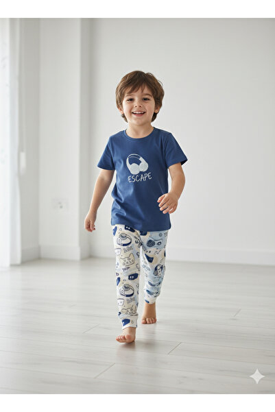 bbs fashion بجامة ولادي نص كم قطن 100%