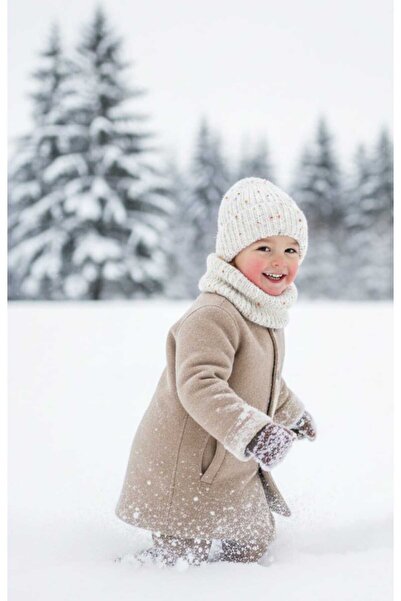 şirabebek Bere ve Boyunluk El Örgüsü Kız Çocukları 3,4 Yaş