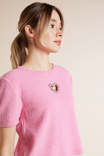 Avrile Heart-Detail Tricot Bluz