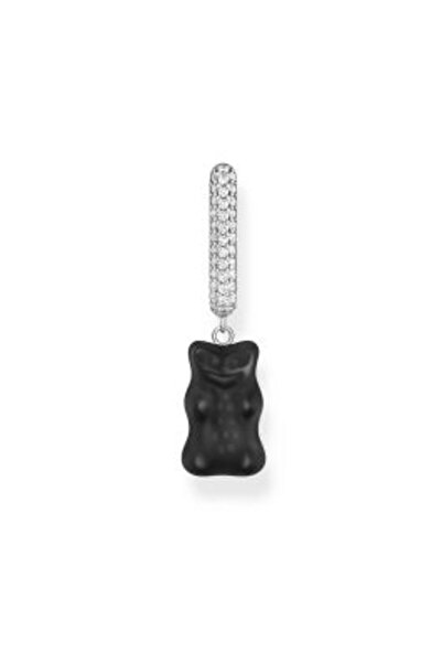 Thomas Sabo CR 727-052-11 Silver Single Creole With Black Midi Version Gold B...