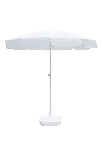 Düvenci Beyaz Plaj Şemsiyesi 200 cm, 10 telli, BİDONSUZ