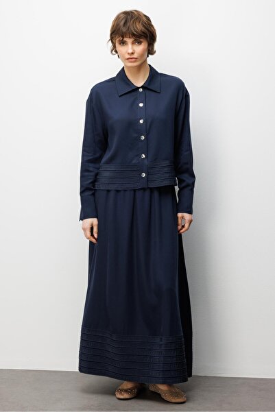 Micca %100 Doğal LyoCELL ile Dökümlü Soft Hissiyat ve Elişi Bant Detaylı Maxi...