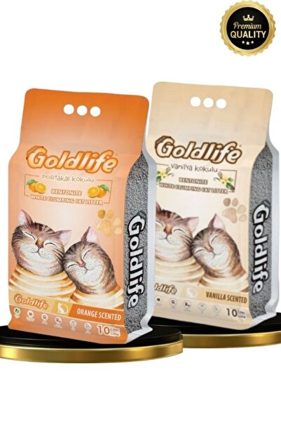 Goldlife Gold Premium 2*10 Litre Kedi Kumu (Portakal 10 litre + Vanilya Kokul...