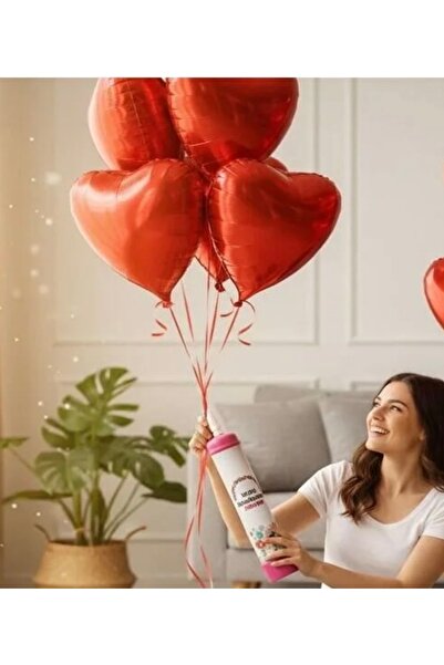 Çemrek Süs Parti 1.1 Liter Helium Gas Helium Cylinder and 10Pcs 18 Inch Foil ...