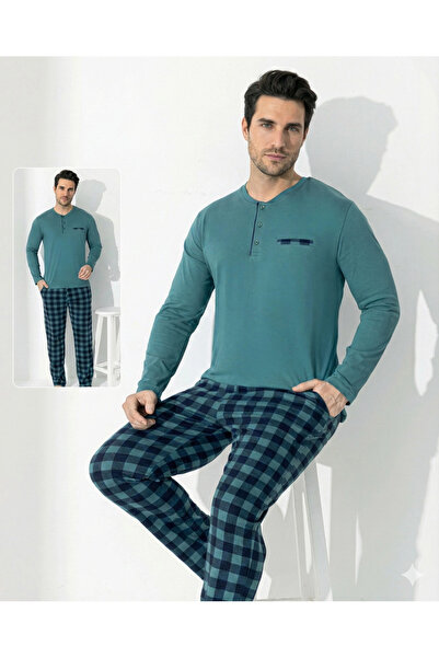 BOYRAZ 0689 Men's Long Sleeve Combed Cotton Pajama Set