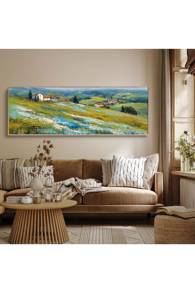 woodhomeworks Tek Parça Gerçek Ahşap Yatay Panorama Çerçeveli Tablo sanat