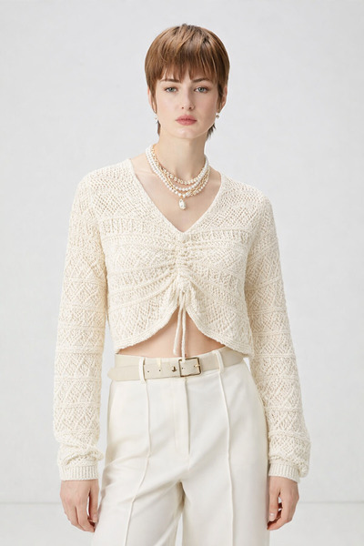 HAKKE Ön Büzgülü Ajurlu Kazak