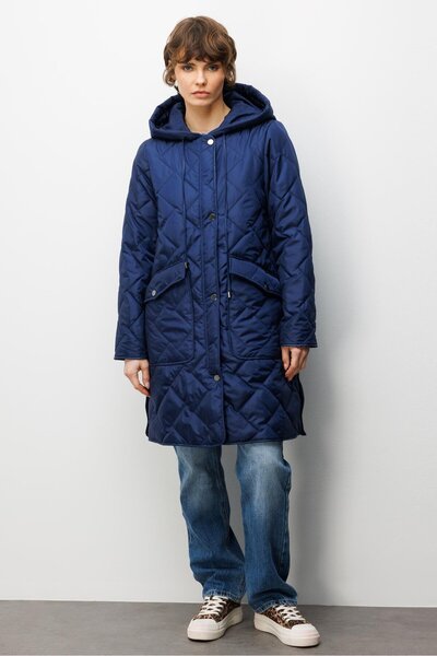 Micca Soft Elyaf Dolgulu Özel Garni Detaylı Astarlı Zamansız Kaban Plus-Laci