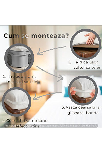 Skyline Orbion Suport de prindere Cearsaf / Cearceaf cu sistem anti-derapant - Set 4 Bucati, Material Rezistent