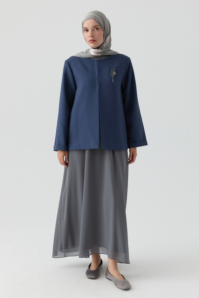 Tuğba Ceket Elbise Takım - İndigo
