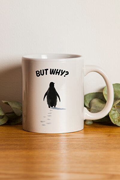 gavebutik Nihilist Penguin''But Why'' Printed Gift Mug, Machine Washable