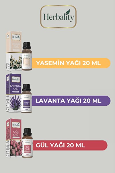 herbalıty Jasmine Lavender Rose Oil Set 20 ml