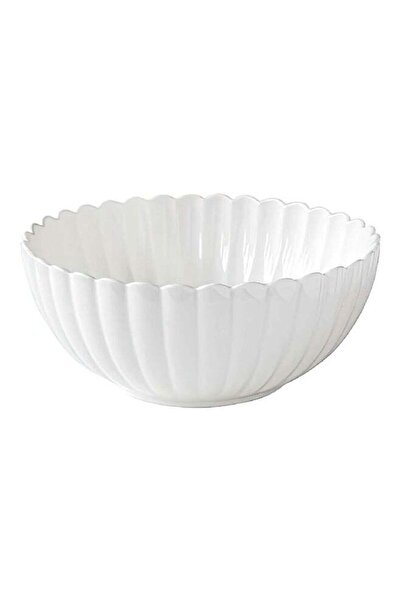 Generic Easy Life Elegant Round Shaped Easy Cleaning Porcelain Salad Bowl Whi...