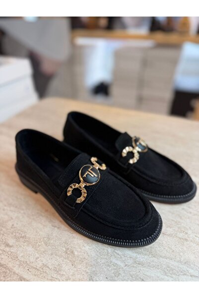 POTEEN Pantofi de damă Ceku din piele intoarsa P324-Negru