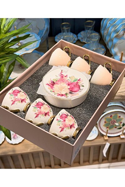 Paçi Rosso Porcelain 6-Person Coffee Cup Set