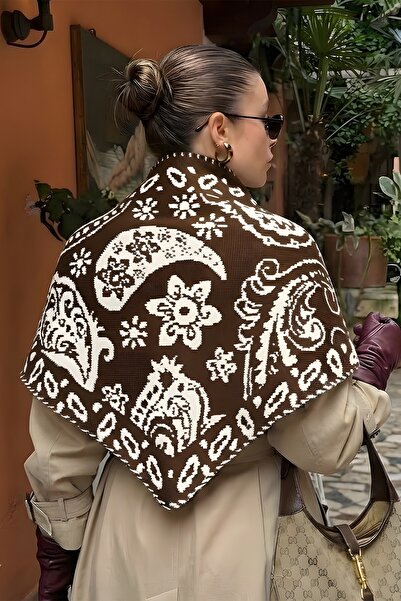 BAHELS Women's Triangle Vintage Ethnic Pattern Reversible Shawl Scarf