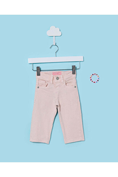 REDTAG بنطلون جينز وردي أرجل واسعة للبنات مع سوار (قطعتان)