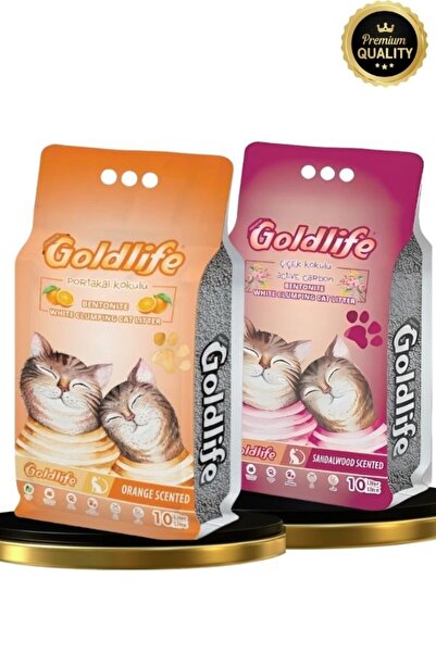 Goldlife Gold Premium 2*10 Litre Kedi Kumu (Portakal 10 litre + Çiçek Kokulu ...