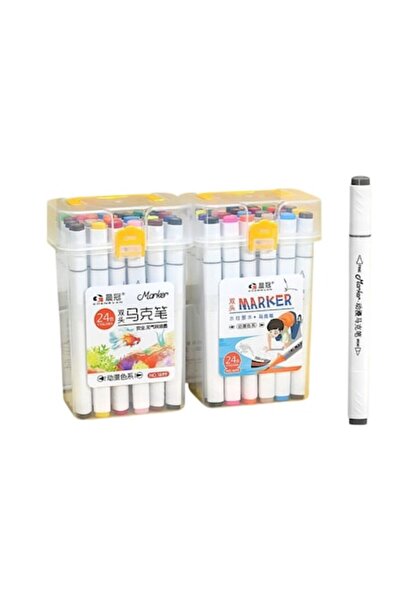 OEM Set of 24 Markers with Double Tips, Intense Colors, Non-Toxic