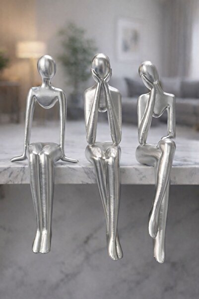 ersu store 25cm İskandinav Tarz Dekoratif 3 Adet Soyut Heykel Hafif Biblo Ev ...