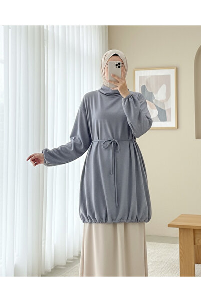 HİJABAYA Φούστα με ελαστική μέση και κορδόνια, μισόψηλο στενό τελείωμα.