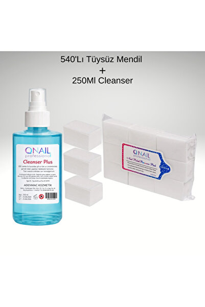 QNAİL PROFESSİONAL 540'Lı Tüysüz Protez Kalıcı Oje Manikür Temizleme Mendili ...